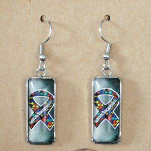 Autism Awareness Ribbon Earrings Fish Hook